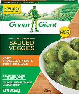 Green Giant Frozen Baby Brussels Sprouts & Butter Sauce 8oz - Microwave Ready Flavorful Side Dish