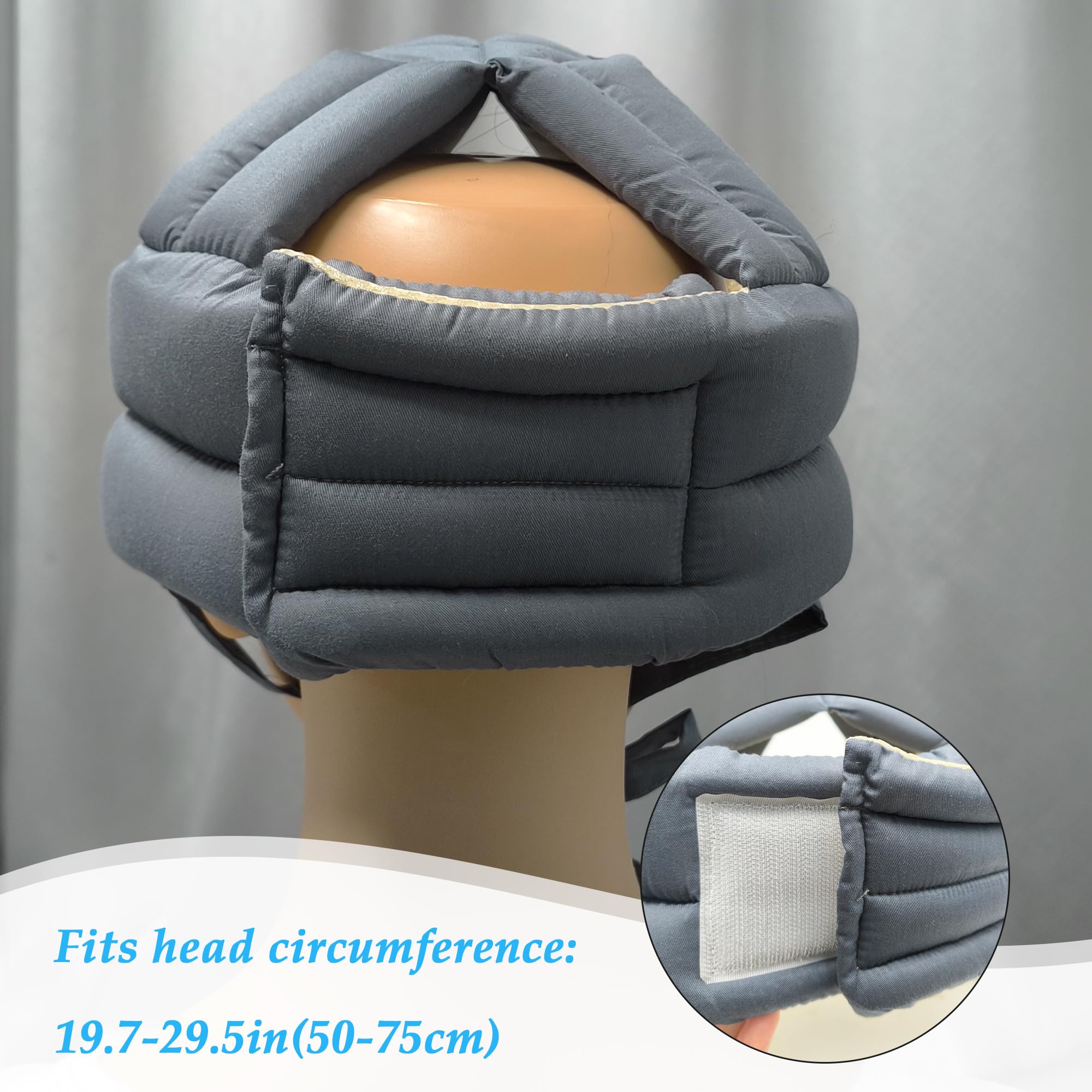 Casque De Protection Souple pour Personnes Âgées,Casque De Protection Réglable pour Personnes Âgées, Respirant, Casque De Protection Anti-Chute,Convient Au Tour De Tête 20.9-27.5in