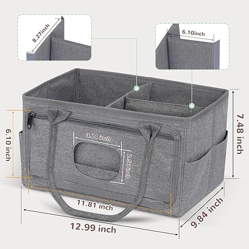 Miniatura 5 de Baby Diaper Caddy Organizer with Wipes Pocket, Car Caddy, Portable Storage Basket for Diaper Chaning Station, Gift for Newborn Baby Essentials