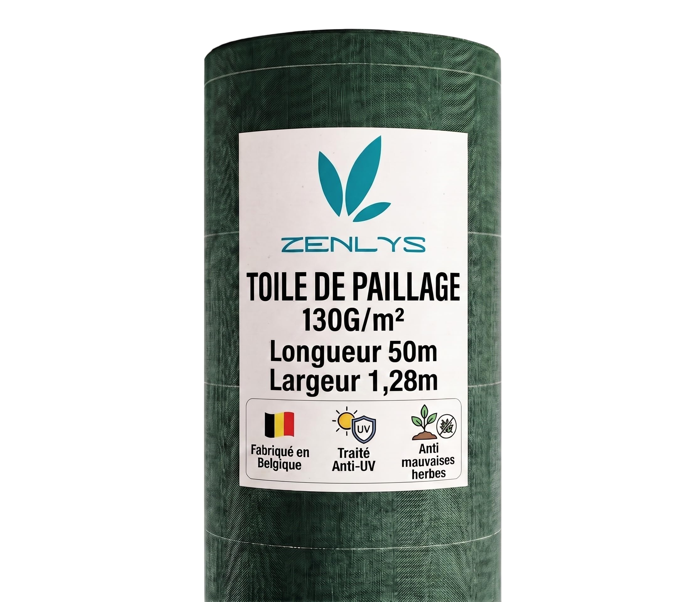 130g/m2 Toile Bache de paillage tissée Anti-Mauvaises Herbes Largeur 1,28m Longueur 50m