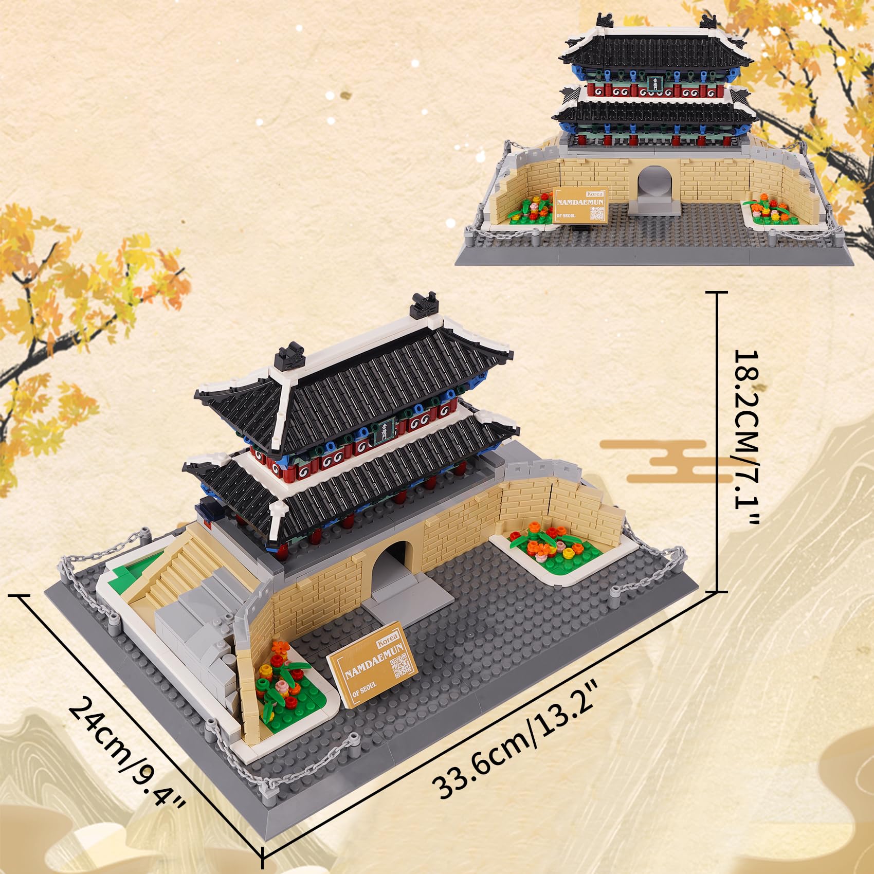Oichy Architecture Building Toys Classic Sungnyemun Building Model Sets Korean Landmark South Gate Brick Sets for Children and Adults (900pcs) - Image 3