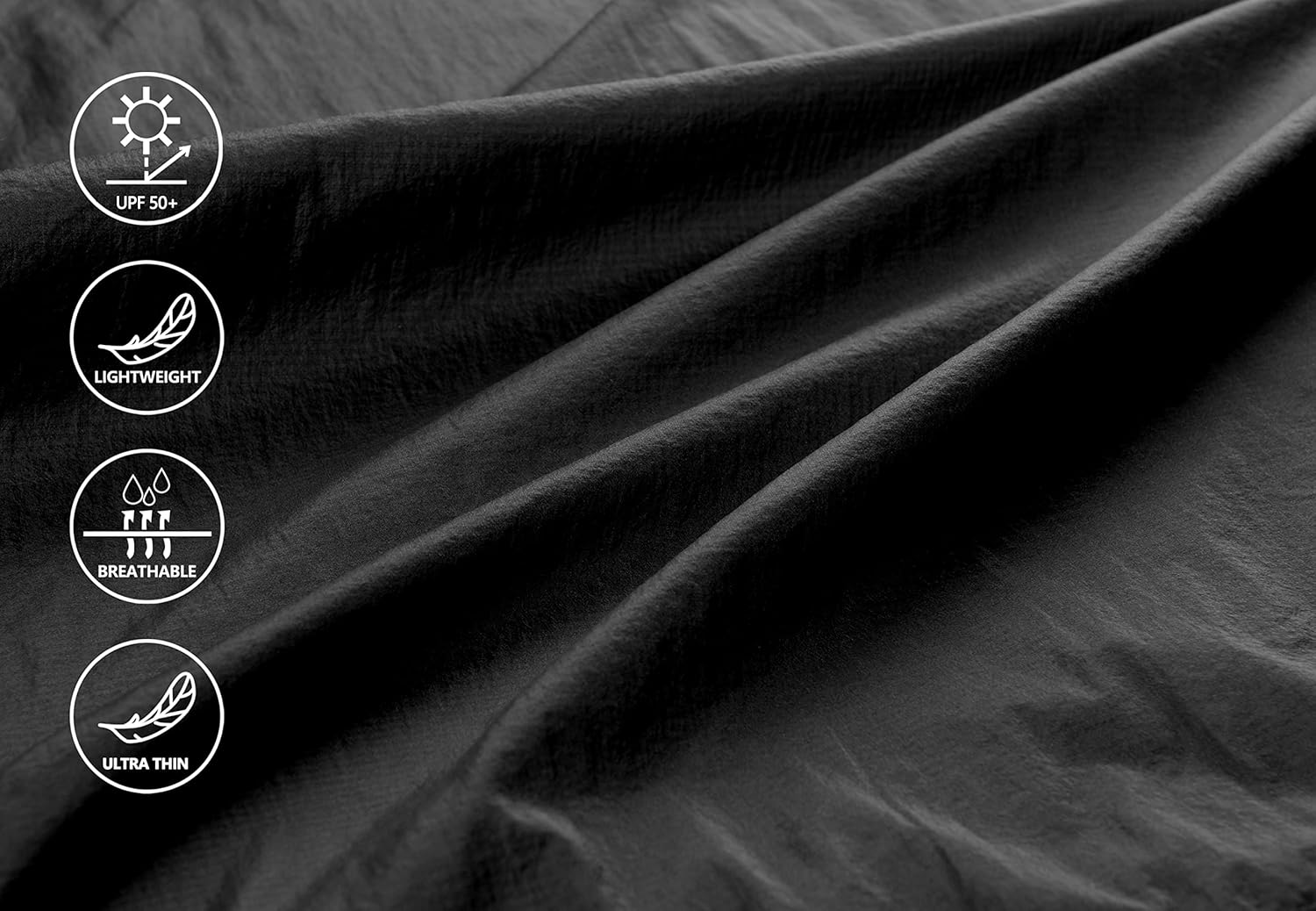 Little Donkey Andy Men's Upgraded 50 Sun Protection Jacket Packable Waterproof Lightweight Full Zip Hoodie for Running Travel Outdoors Black M