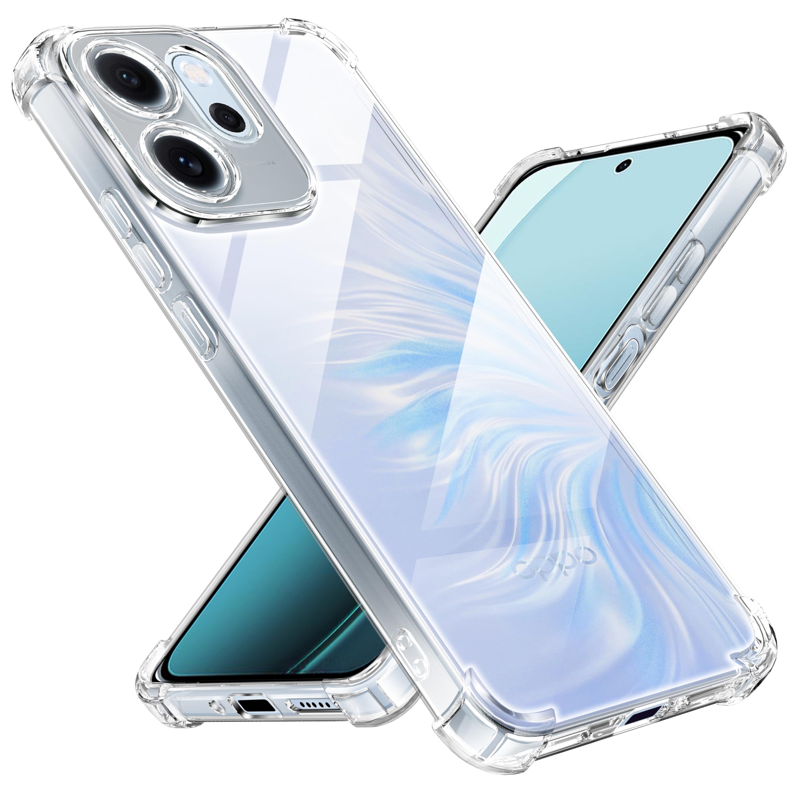 Tentoki für Oppo Reno 14 F 5G / Oppo Reno 14 FS hülle,[Anti-Vergilbung] [Deutsche Material] [Ultra Dünn],handyhülle für Oppo Reno 14 f 5g / Oppo Reno 14 fs - Durchsichtig