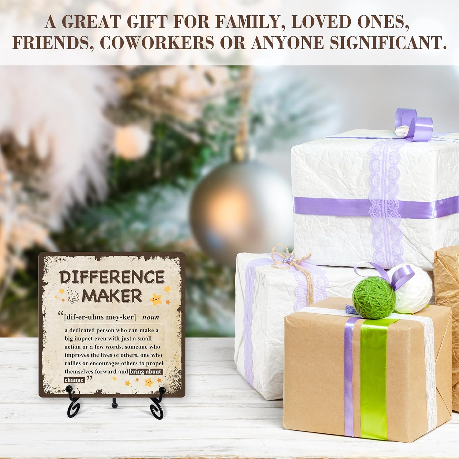 Difference Maker Desk Decor, Difference Maker Definition Sign With Iron Stand, Inspirational Gifts For Women Men Coworker Friend, Thank You Gifts For Leader Boss, Home Office Desk Shelf Decor -33 - Image 5