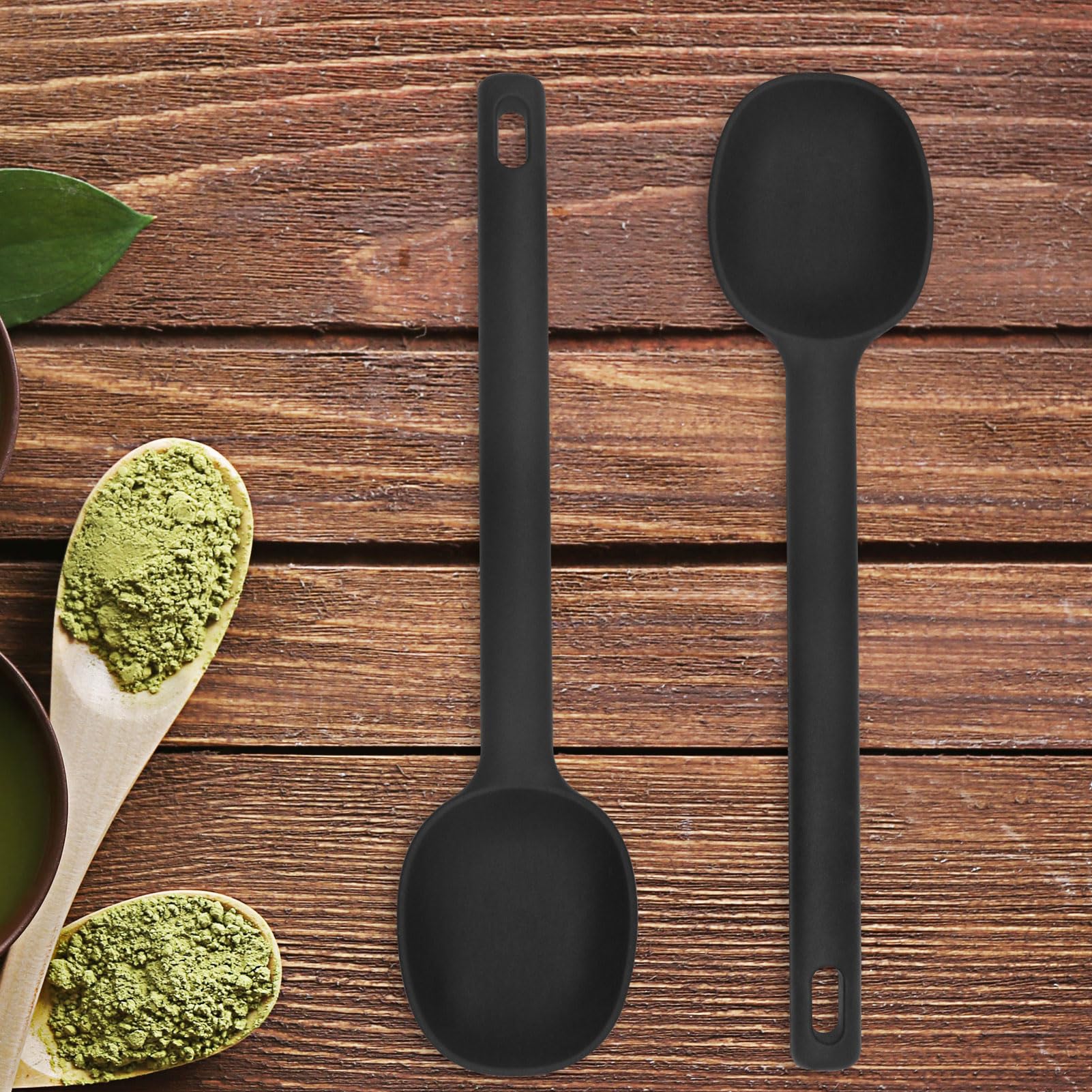 U-Taste Utensili da cucina in silicone extra lunghi: Accessori da cucina per uso alimentare resistenti al calore 315℃, Spatole, cucchiai da cucina e mestolo in silicone antiaderente (5 Pz, Rosso