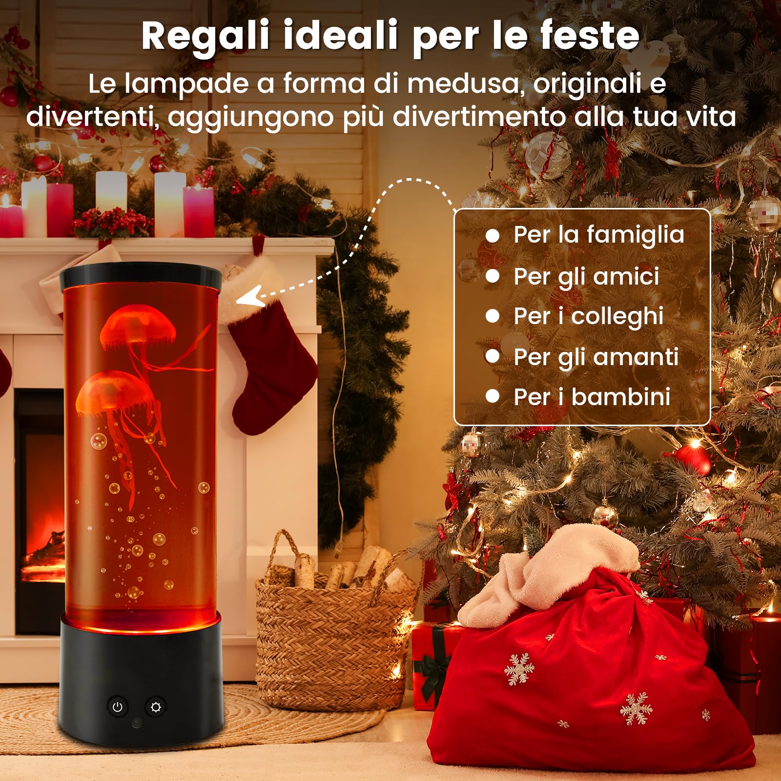 Klarlight Lampe à méduses, lampe à méduses de 29 cm avec 16 couleurs changeantes et 4 modes pour enfants et adultes, télécommande USB/lampe à lave à méduses alimentée par piles