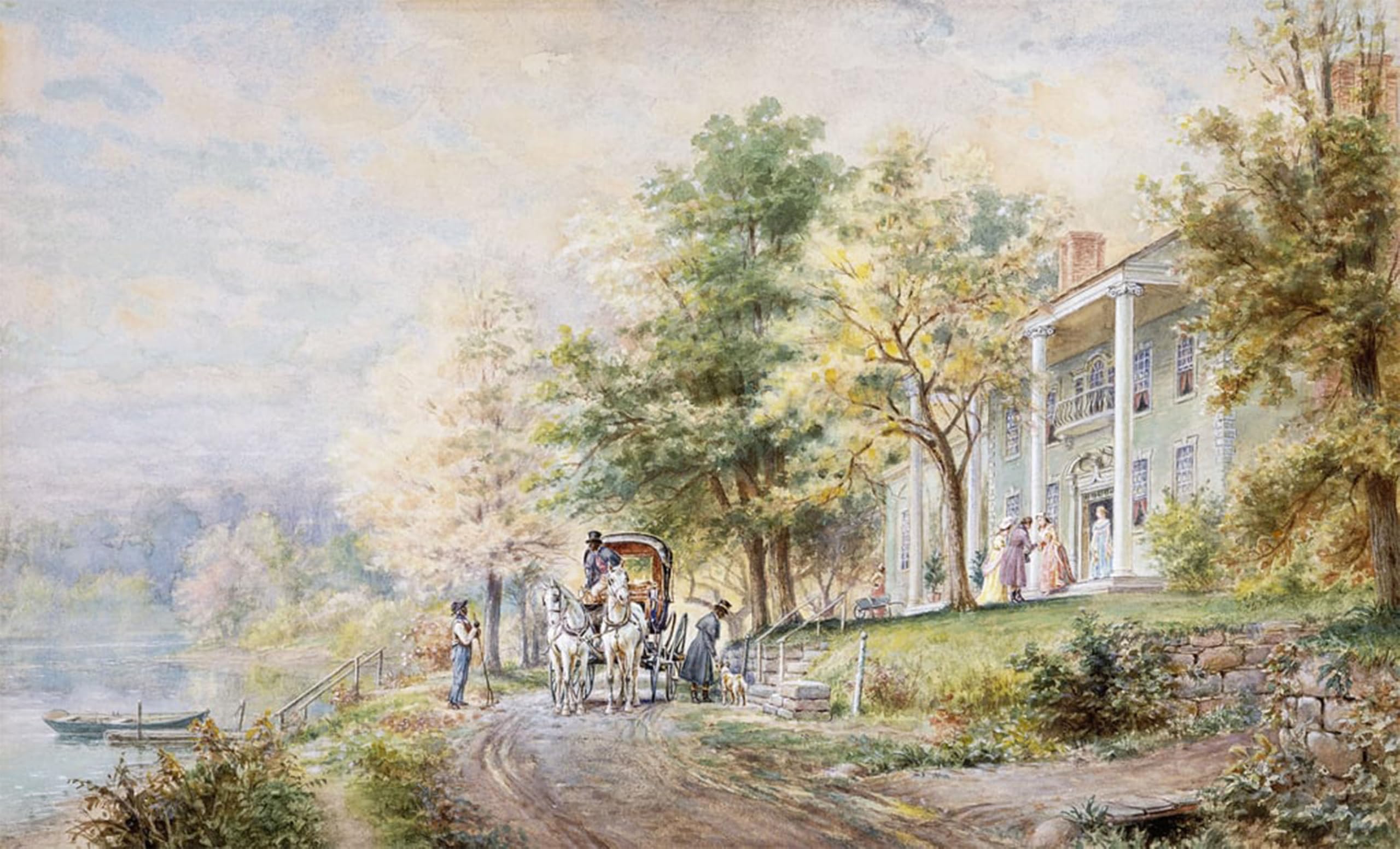 POSTERIIk Vintage Art Print Images Pictures Print Receiving Guests by Edward Lamson Henry Modern Colour Posters for Office Home Decor 60x90cm
