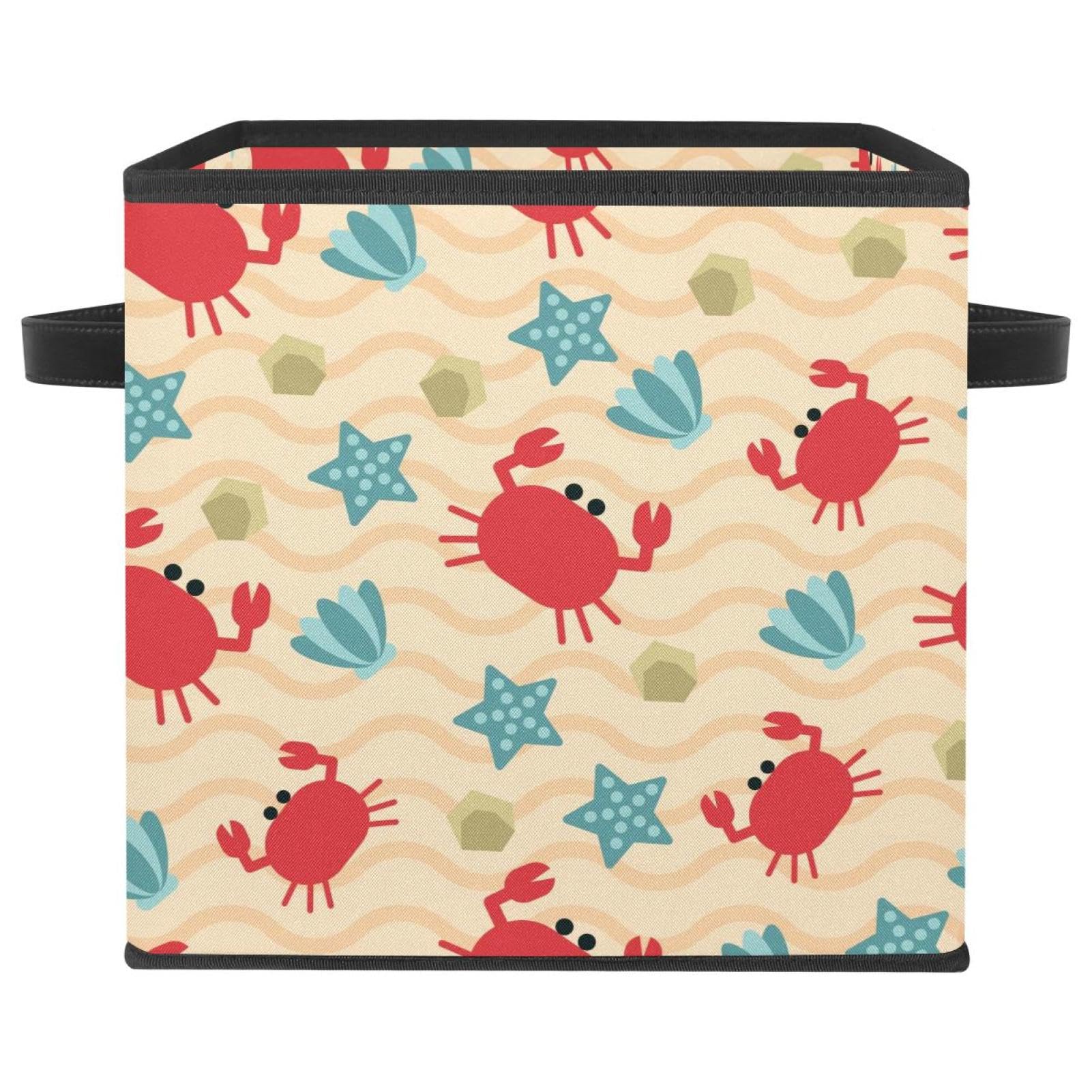 Boîte de rangement pour vêtements et livres : bac en tissu solide au design coquillages