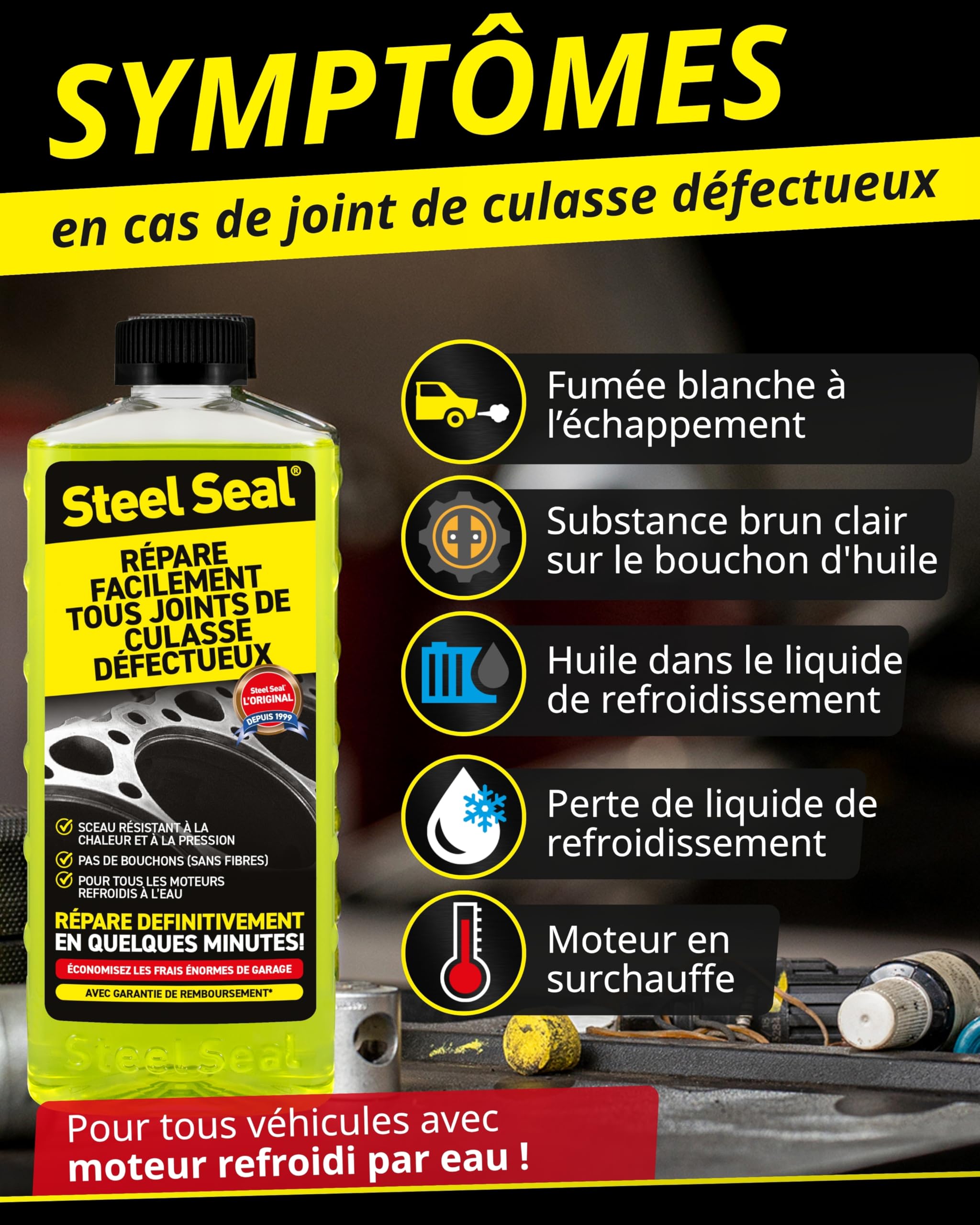 STEEL SEAL solución Sencilla para Reparar Juntas de Culata defectuosas en Todos los vehículos