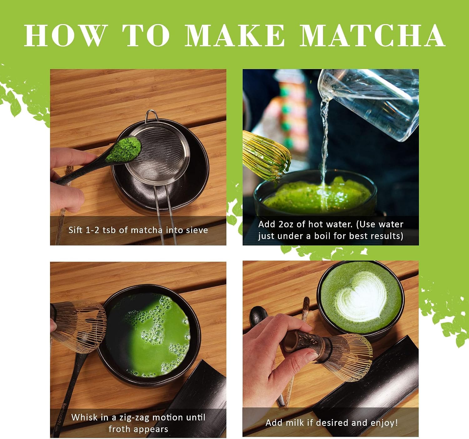 BambooMN Matcha Tea Whisk Holder Rest - Medium Blue - 1 Piece