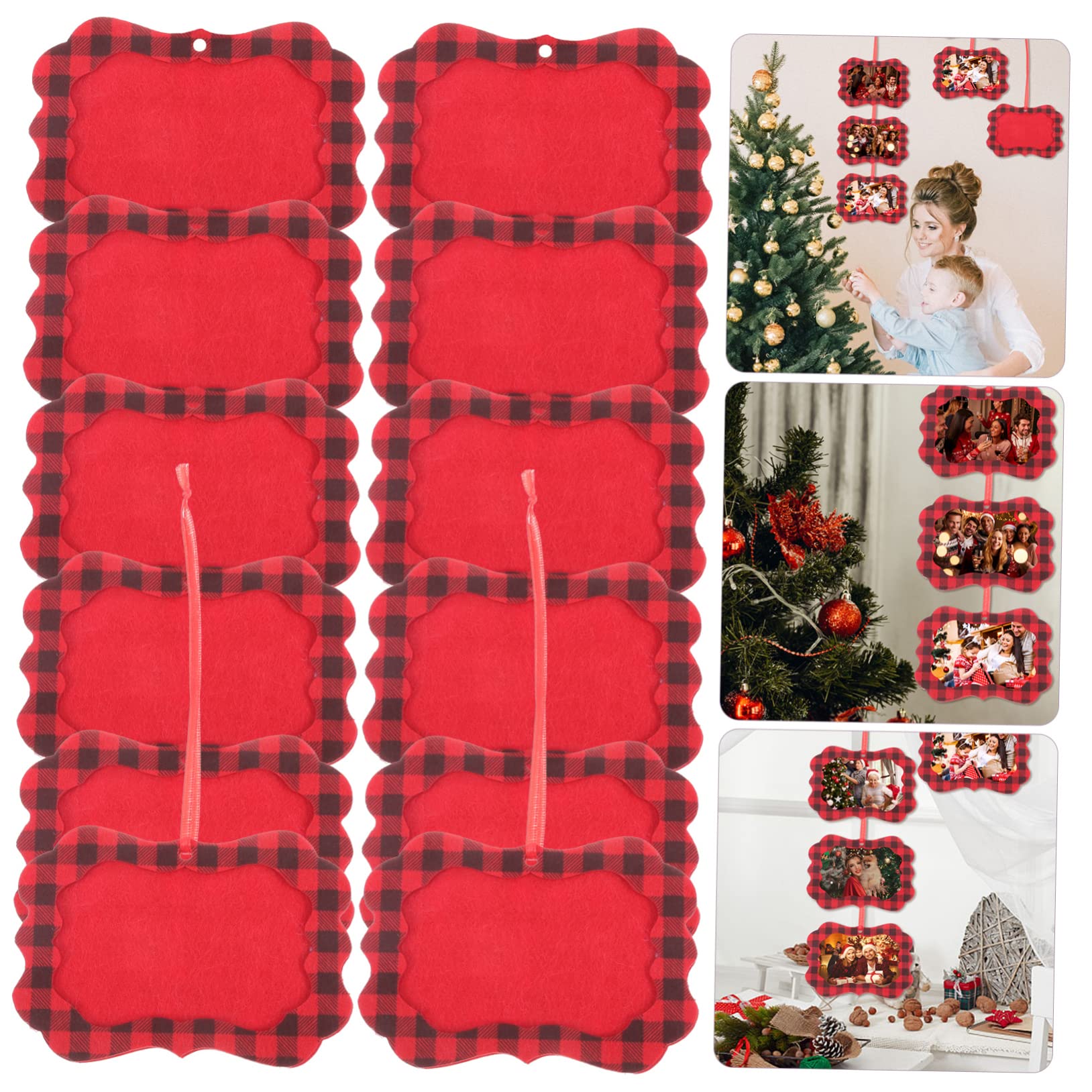 ABOOFAN 3 Juegos De Adornos Colgantes De Fieltro Para Árbol De Navidad Decoración Navideña Marco De Fotos Accesorio 12 Piezas X 3