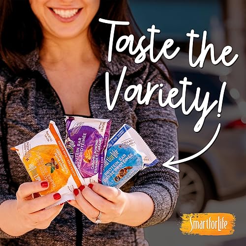 Miniatura 3 de Smart for Life barra de proteínas sin gluten paquete de variedades 18 unidades 176 onzas Barras 6 de cada una Caramelo y almendra mantequilla de