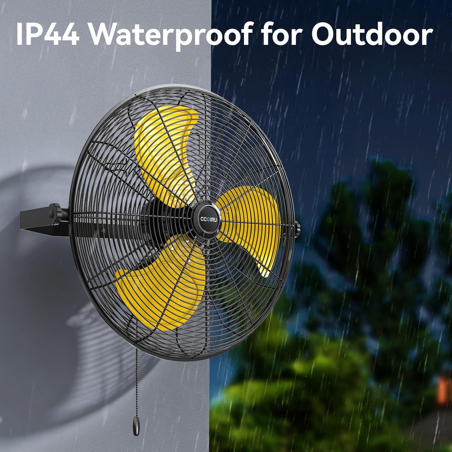 CCGIRU 5400 CFM 20" Outdoor Wall Mount Fans, High Velocity 3-Speed Waterproof Professional Outdoor Fan, Heavy Duty Industrial Wall Fan for Patio, Commercial, Gazebo, and Garage, UL Listed