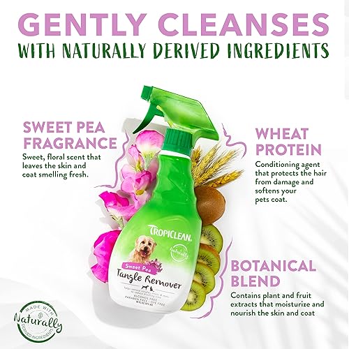 Miniatura 3 de TropiClean - Spray removedor de enredos para mascotas fabricado en Estados Unidos ingredientes derivados de forma natural fórmula lista para usar 1