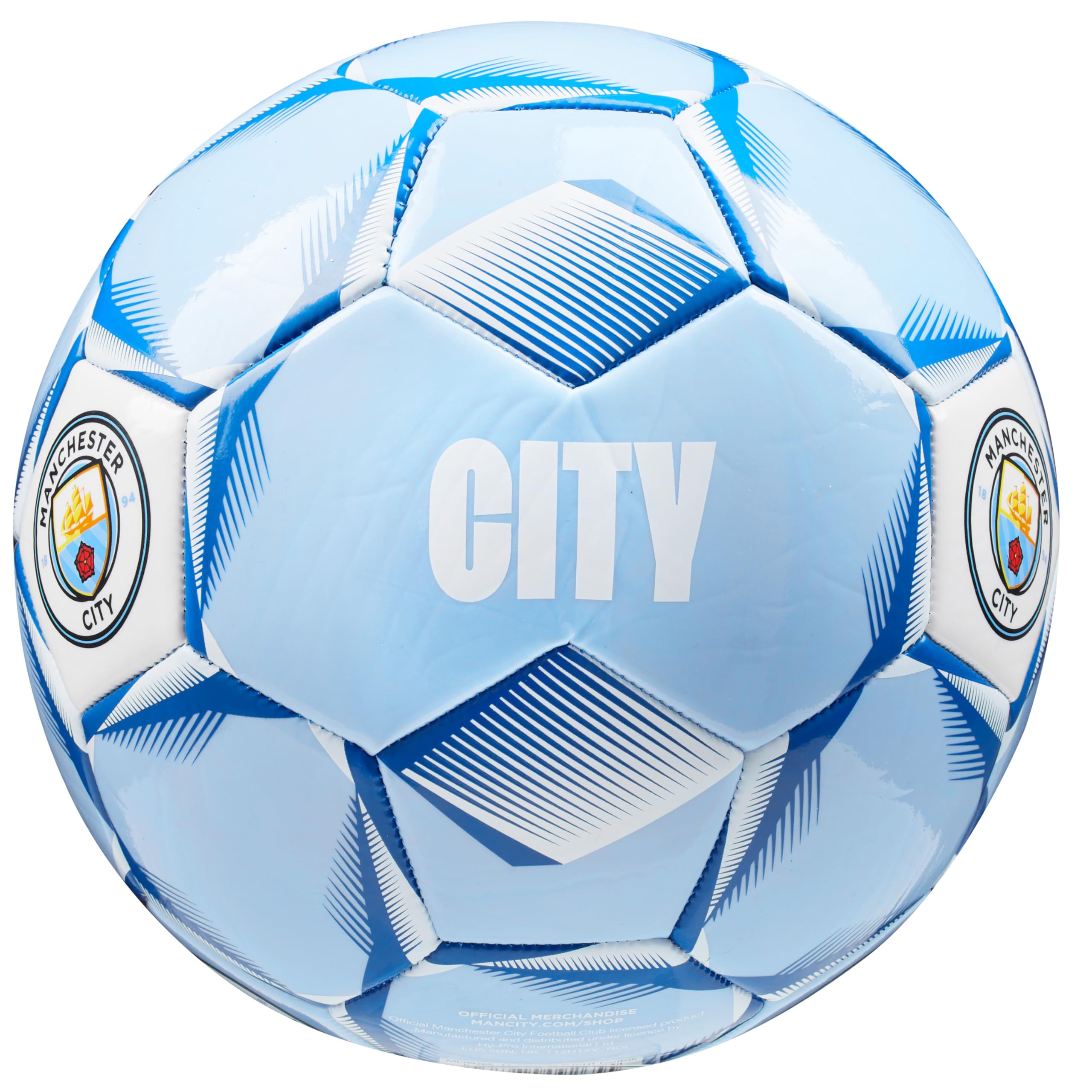 F.C. Football Soccer Ball for Adults Teenagers Kids Training Football Size 3, 4 or 5 Man City Merchandise (Light Blue, Size 5)