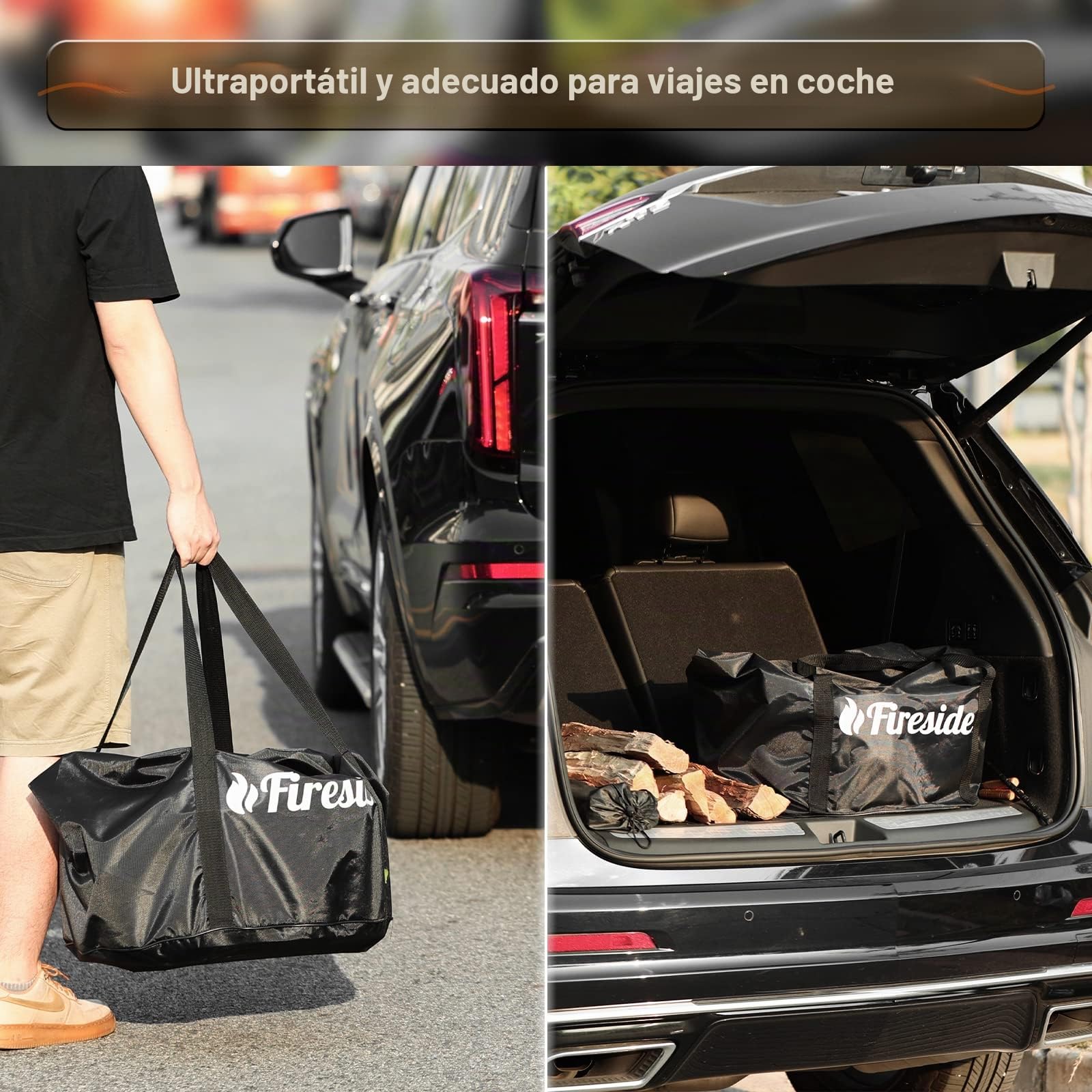 TURBRO Chimenea Libre de Humo de 48,3 cm para combustión de Madera al Aire Libre, Estufa portátil de Camping de Acero Inoxidable 304 con Soporte, Bandeja de Cenizas extraíble, Bolsa de Almacenamiento
