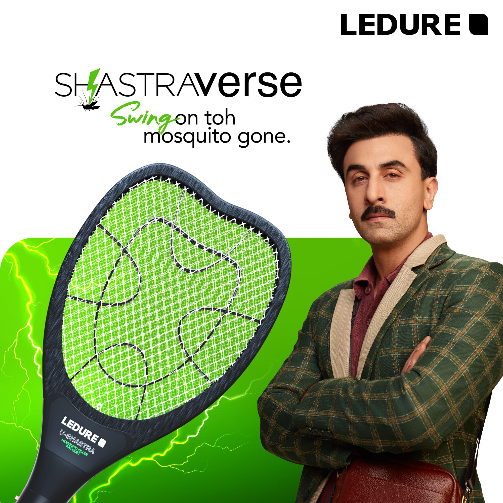 Ledure U Mosquito Racket|Rechargeable Mosquito Bat|6 Months Warranty|Pack-1
