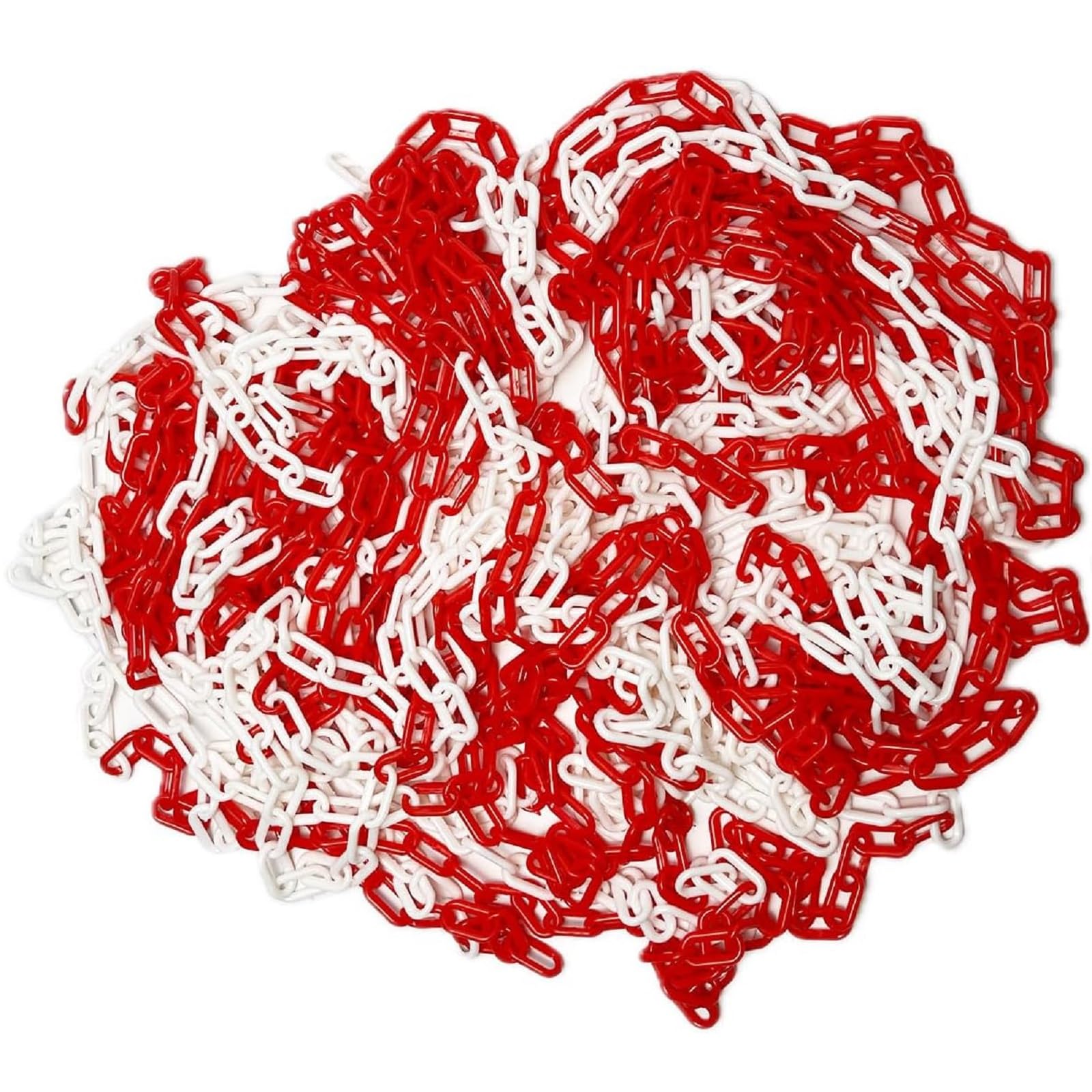 Cadena de Seguridad Advertencia, Cadena de Barrera de Seguridad, Advertencia Cadena de Eslabones, 8m Barrera de Cadena de Plástico Cadena de Barrera Rojo-Blanco Cadena Plástico Señalización