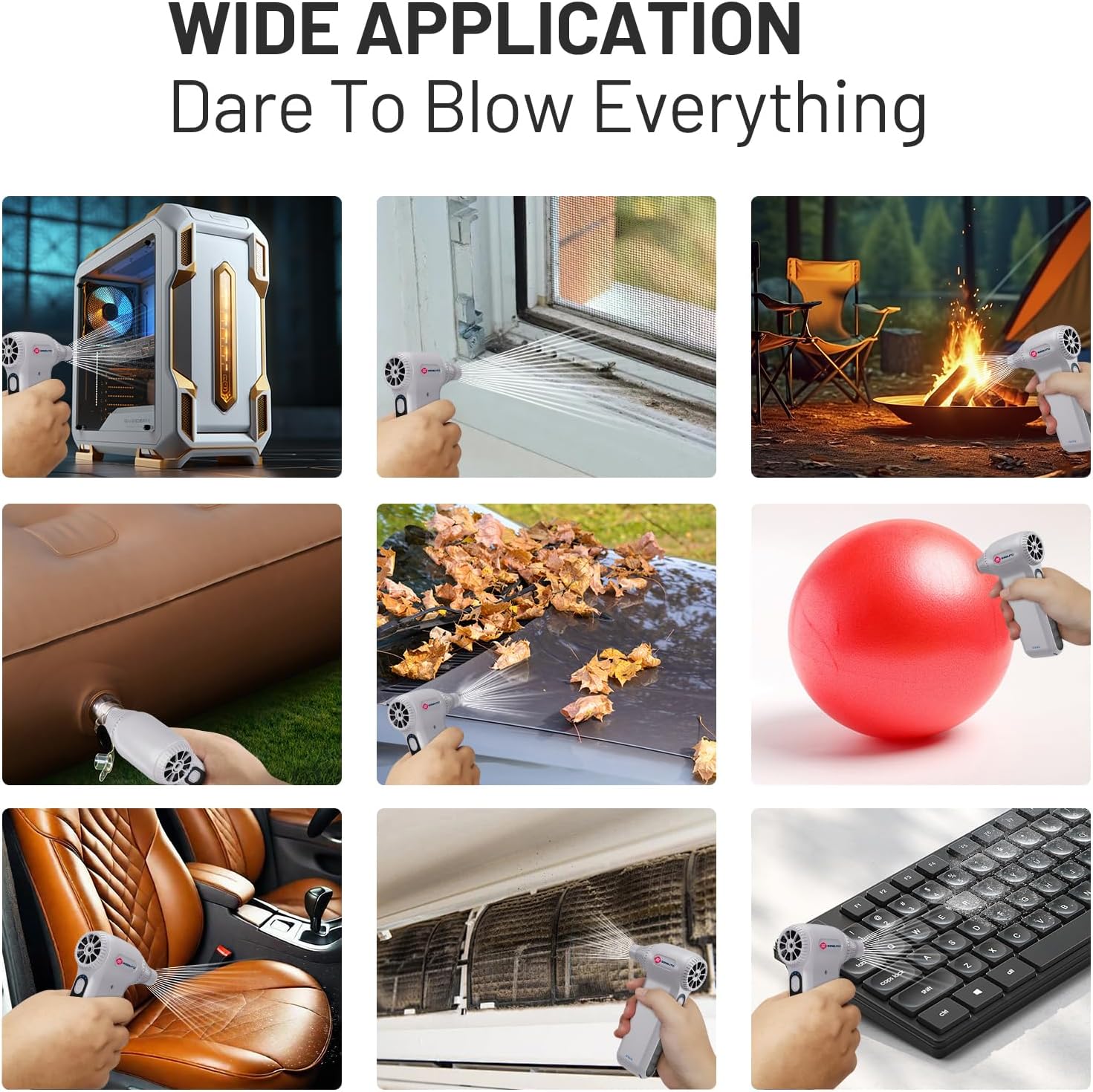 Compressed Air Duster, Ergonomic Design 250,000 RPM Compressed Canned Air Alternative, 3-Gear Powerful Blower for Computer Keyboard, PC Cleaning,Appliance,Car,Home and Outdoor - Image 7