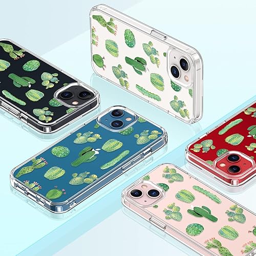 Miniatura 7 de GiiKa - Carcasa de iPhone 13 con protector de pantalla, protector de teléfono duro totalmente transparente y floral para chicasmujeres, antichoque,