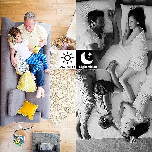 Miniatura 6 de Cámara domo WiFi 1080P con detector de humo, cámara oculta de seguridad interior con detección de movimiento, visión nocturna, trabajo en bucle para