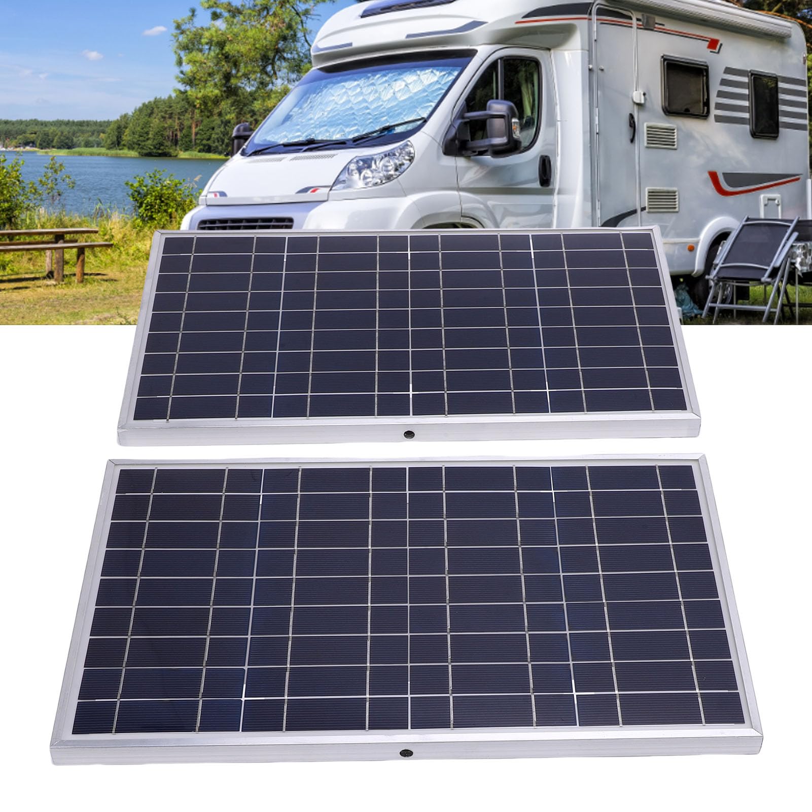 Kit de panneaux solaires 200 W, pour centrale électrique, camping en camping-car, chargeur solaire avec un rendement élevé de 23% et indice de protection IP67