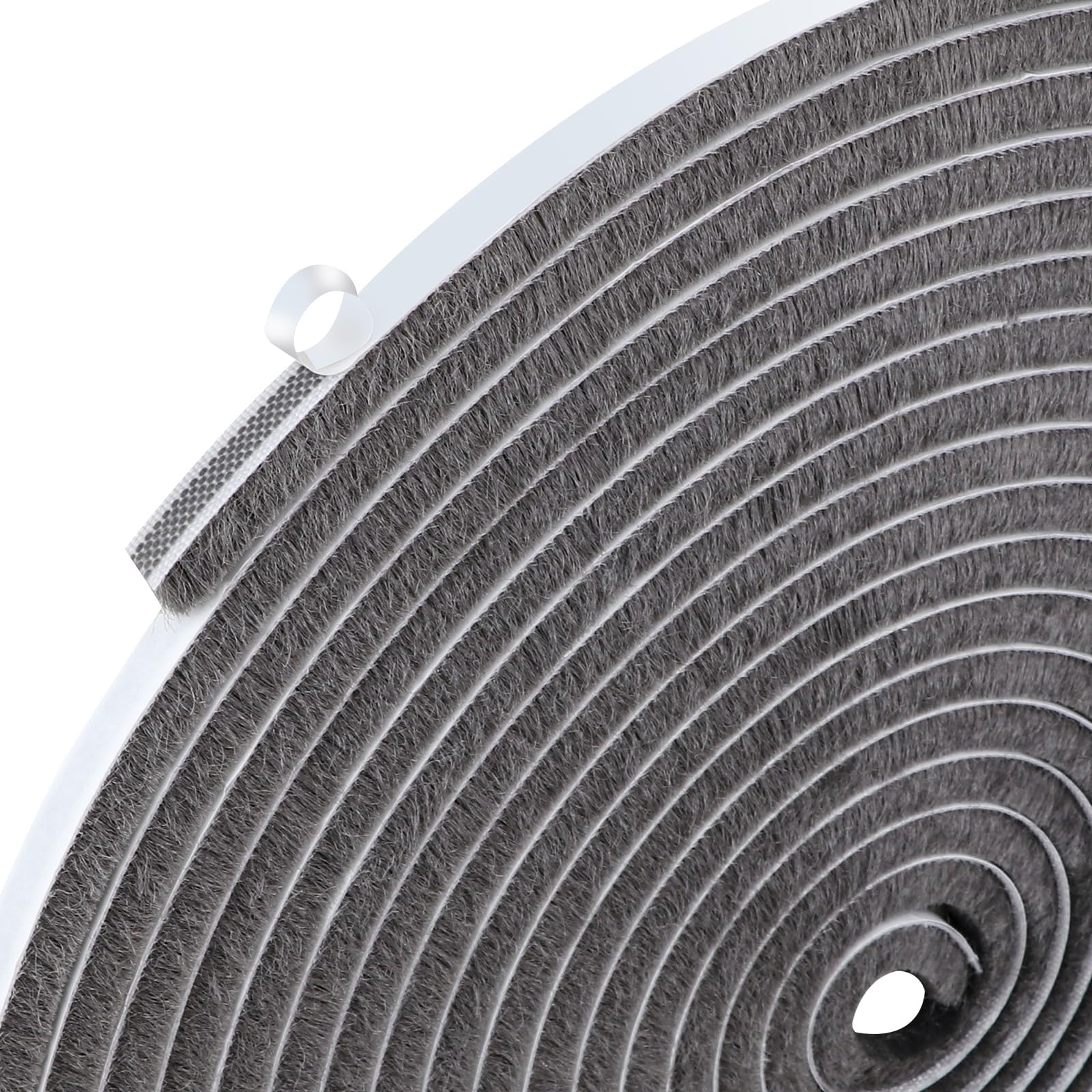 COUMENO 10m Premium Brush Weather Stripping, 9mm x 15mm, Self-Adhesive Draught Excluder for Windows & Doors. Light Blocking & Dustproof Seal Strip for Sliding Doors, Wardrobes, Cabinets (Grey)