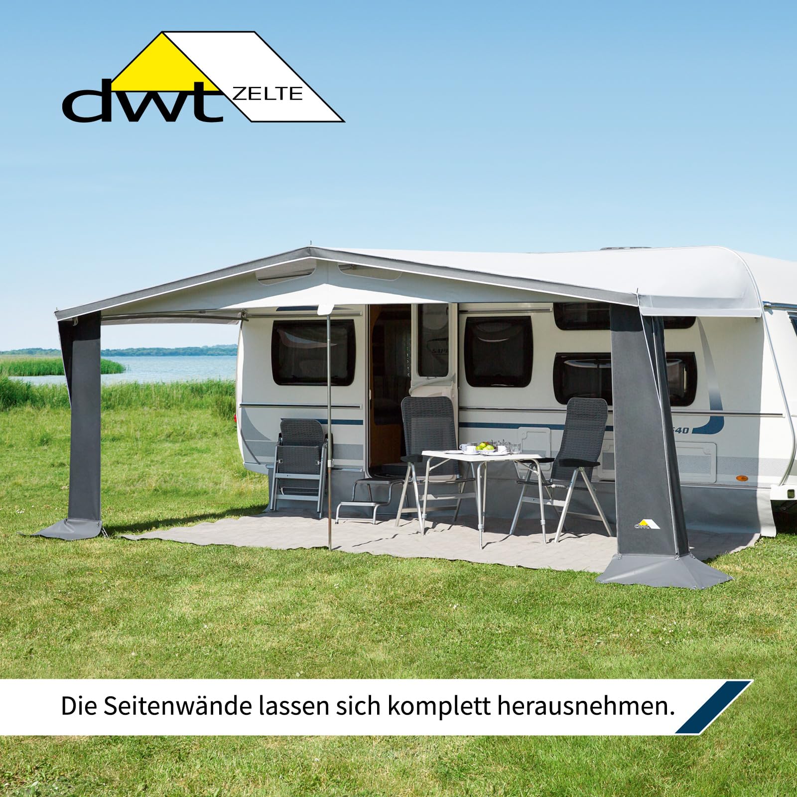 dwt Wohnwagen Vorzelt Prinz Plus 240, Ganzjahresvorzelt fr Wohnwagen,  Dauercamping-Zelt in 9 Gren, Grenauswahl:Gr. 14 Umlaufma 941-970 cm :  Amazon.de: Auto & Motorrad