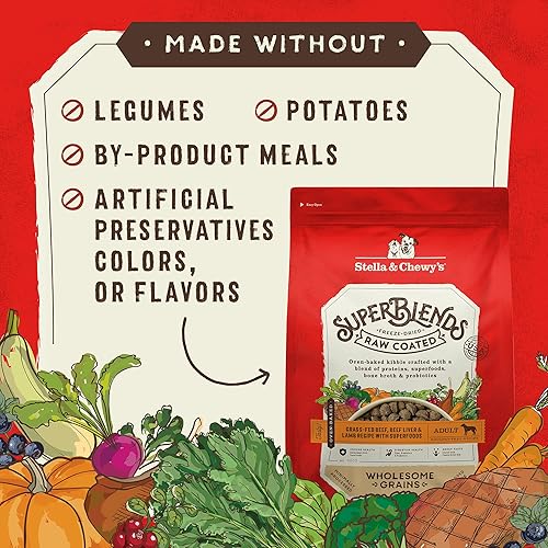 Miniatura 5 de Stella & Chewy's SuperBlends Receta de carne de res, hígado de res y cordero alimentada con pasto, con superalimentos, bolsa de 3.5 libras