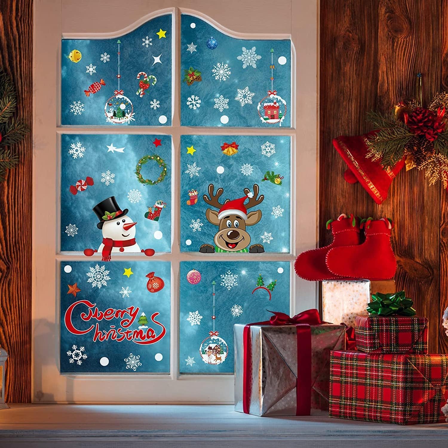 クリスマス ウォールステッカー 窓ステッカー 35ｘ50cm 4枚セット 楽天市場】【9枚セット】クリスマス ステッカー 窓 飾り 剥がせる 特大