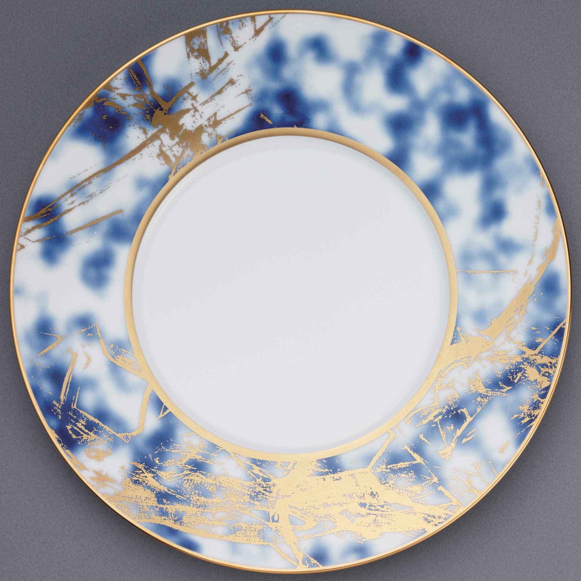 Noritake Jubilant Nights Gold Bowl, Pasta/Rim Soup, 7 oz in Blue/White