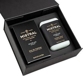 Mistral Cologne and Large Bar Soap Gift Set, Salted Gin