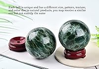 Vista 60 de AMOYSTONE Bola de aventurina azul Natural Cuarzo Cuarzo Cristal Esfera Piedra Bola con Base de Madera