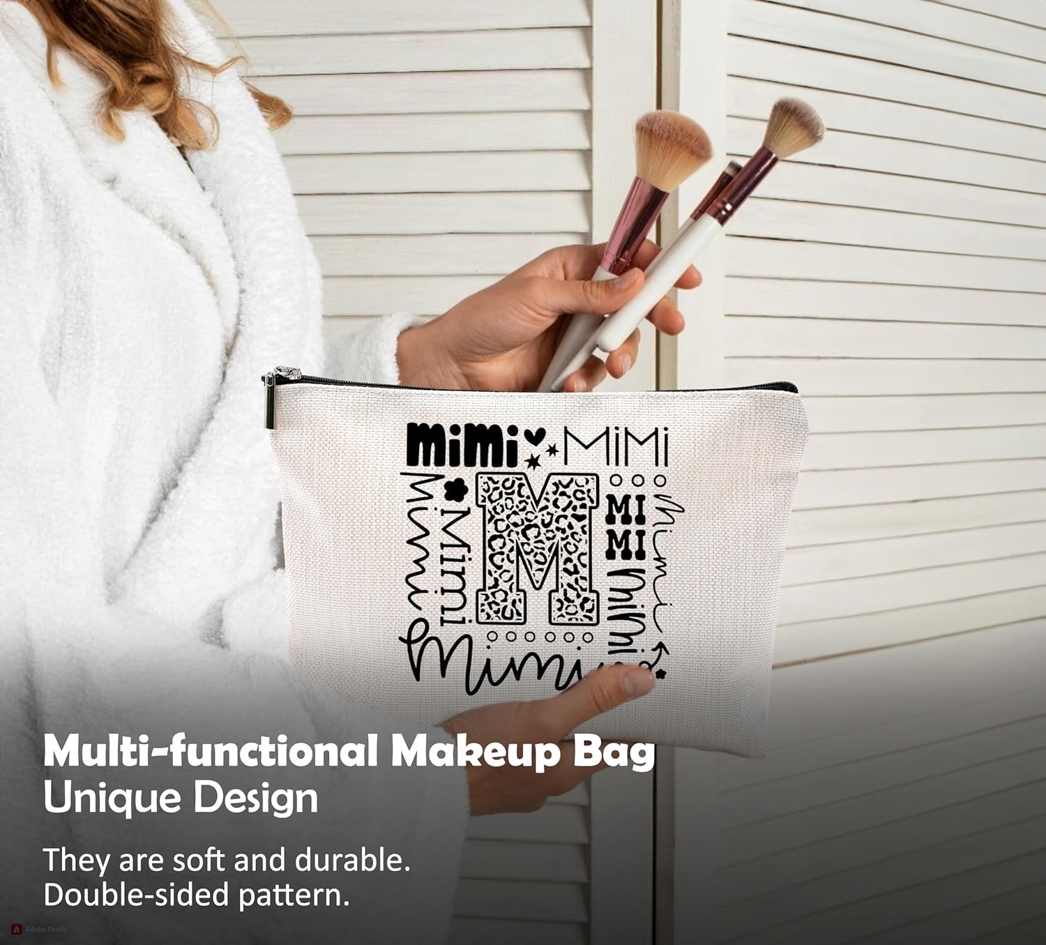 Mimi Makeup Cosmetic Bag - Mothers Day Gift for Grandma, Best Mimi Ever, Small Makeup Bag for Purse, Grandchildren Gift - Image 4