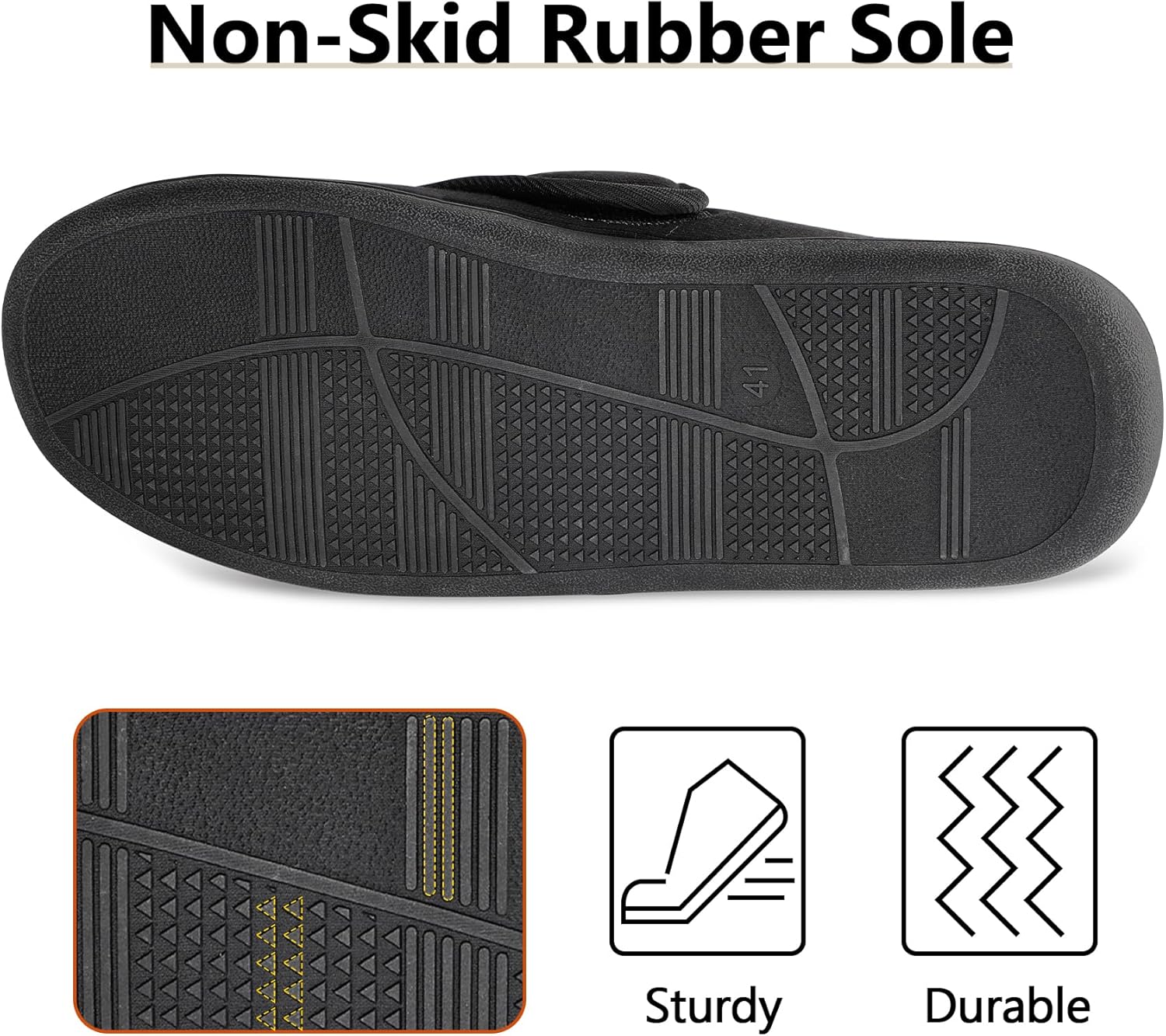 Men's Memory Foam Diabetic Boots Slippers Lightweight Comfortable Breathable No Sweat Edema Swollen House Shoes Adjustable Extra Wide Indoor/Outdoor Slip On Bedroom Slipper - Image 7