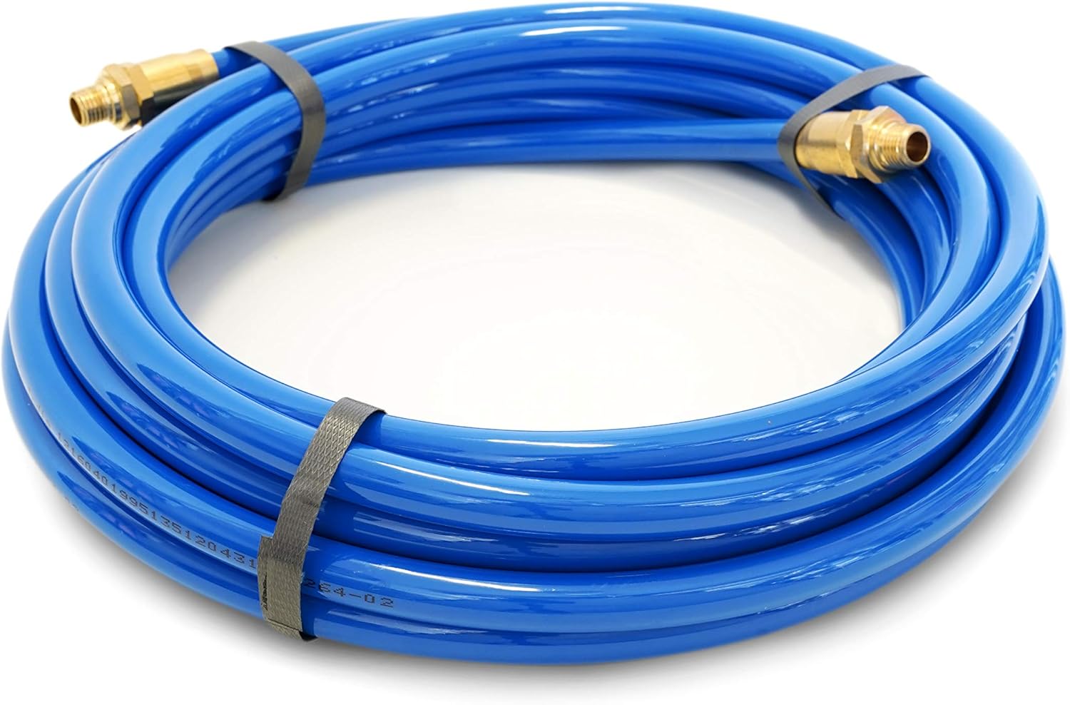 Steelman 25-foot 3/8-inch ID Air Hose for Pneumatic Tools with Reusable 1/4-inch NPT Brass Fittings, Crush and Kink-Resistant, Durable Polyurethane