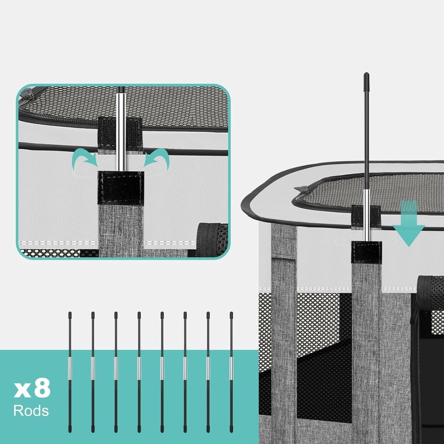 Practical Foldable Kitten Cage, Artificial Pet Enclosure, Suitable for Indoor Pet Cats and Dogs(S)