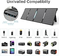 Vista 7 de 60W Portable Solar Panels Chargers with USB-C, USB-A and DC Outputs Foldable IP67 Waterproof Solar Panel for Camping,Power Emergency for Small Power