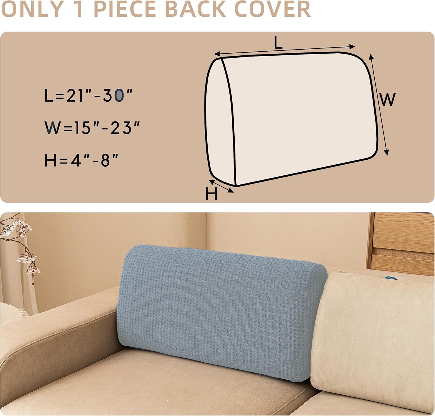 Sofa Backrest Cushion Covers, Stretch Sectional Slipcovers Washable