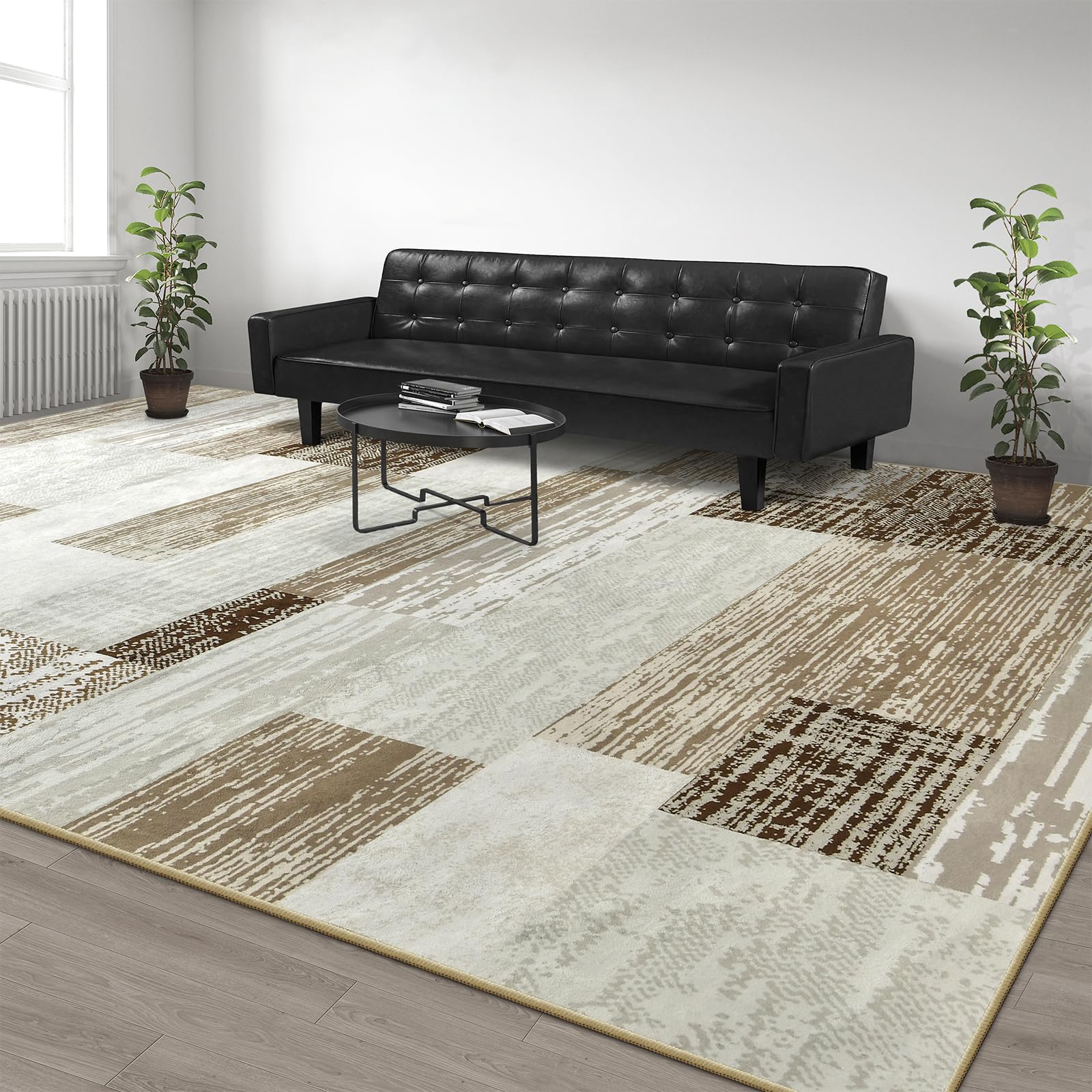 Large Area Rugs,Modern Geometric Patchwork Floor Decor for Bedroom Aesthetic Carpet, Rockwood Collection, Indoor Rugs for Living Room, Dining Room,