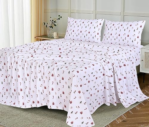 Vista 131 de RUVANTI Sábanas de franela 100% algodón King 4 piezas Celestial Stag Ciervo celestial