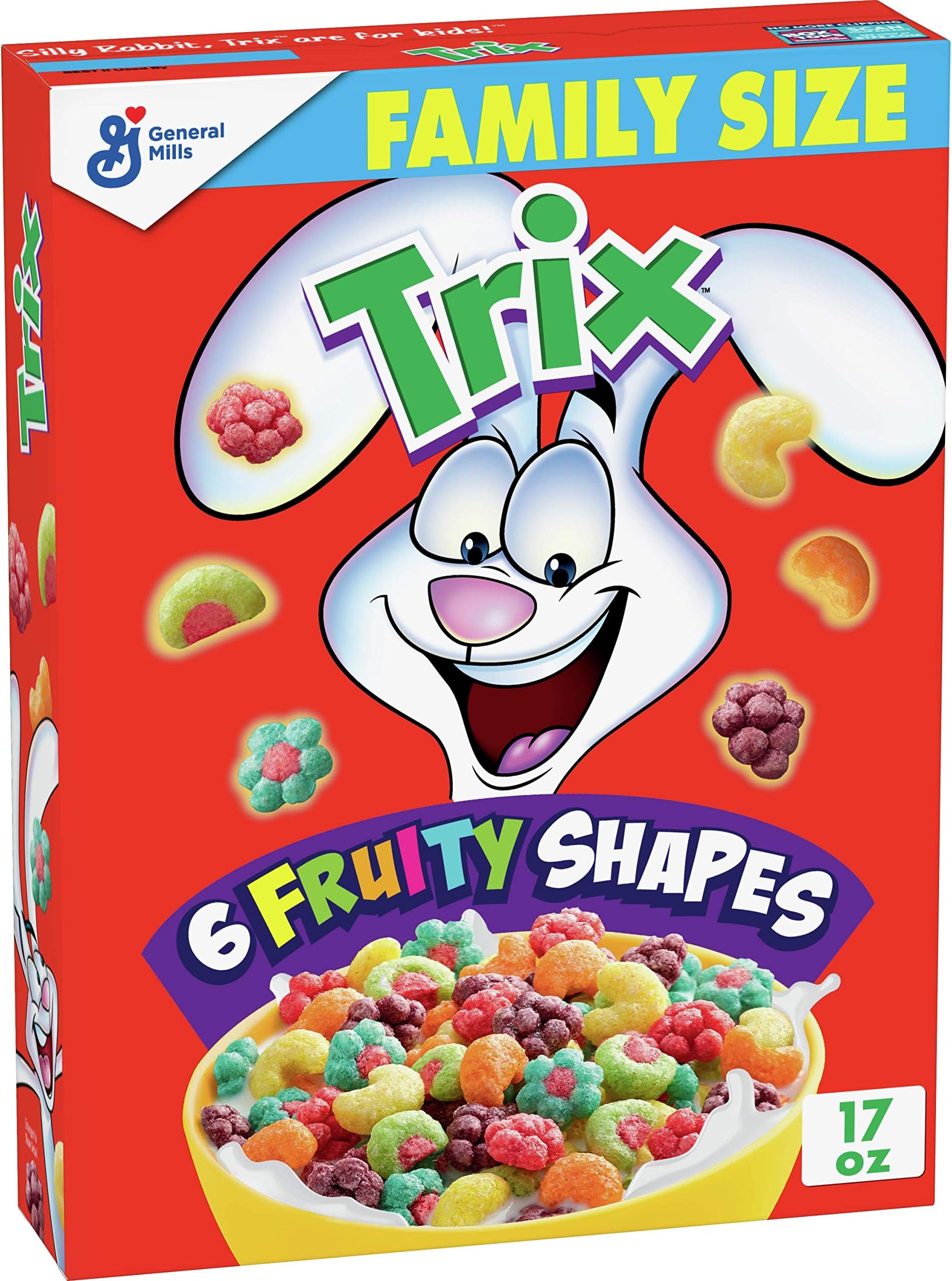 Trix, Fruit Flavored Corn Puffs Cereal, 17 oz (Pack of 12)