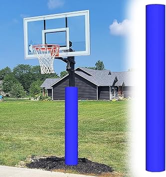 Round Pole Padding for Basketball Hoop, 72 in Outdoor Foam Wrap Pole Pad Fit 2.5 - 8 Diameter Poles, Support Column Safety Protection Padding(Blue,6.5(16cm) Pole)