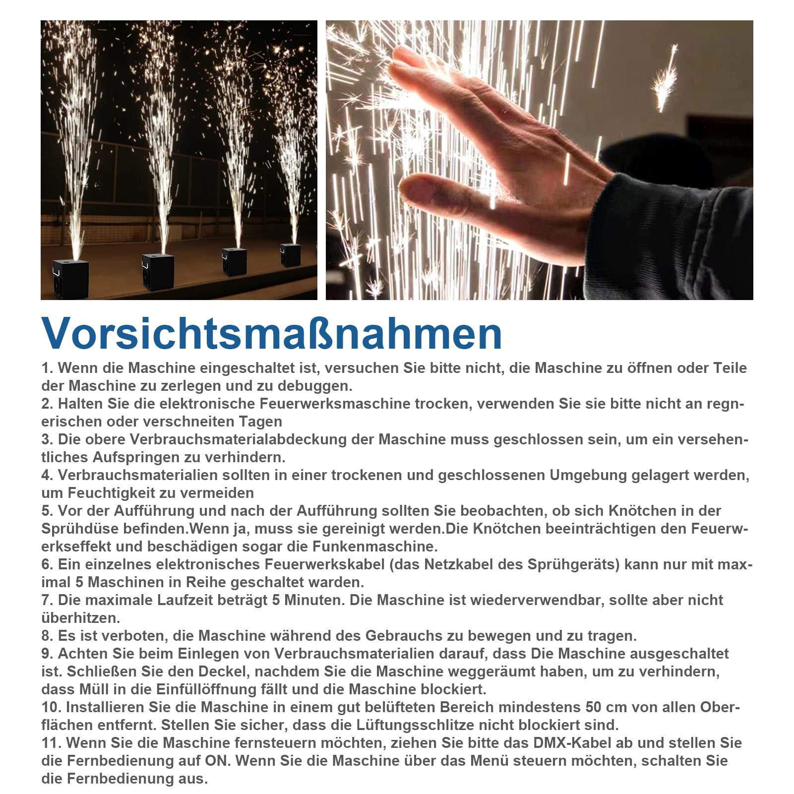 UKing Pyrotechnikmaschinen, 530W Cold Spark Feuerwerksmaschine Stage Spezialeffekt Machine per DMX-512 oder Fernbedienung Verwenden Sie in Big Show Hochzeitszeremonie Bar Hochzeit, Bühne Party (1 Per)