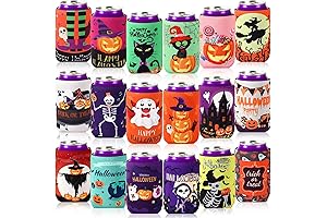 SEPGLITTER Halloween Can Cooler Sleeves: Keep Your Drinks Ice-Cold and Festive for...