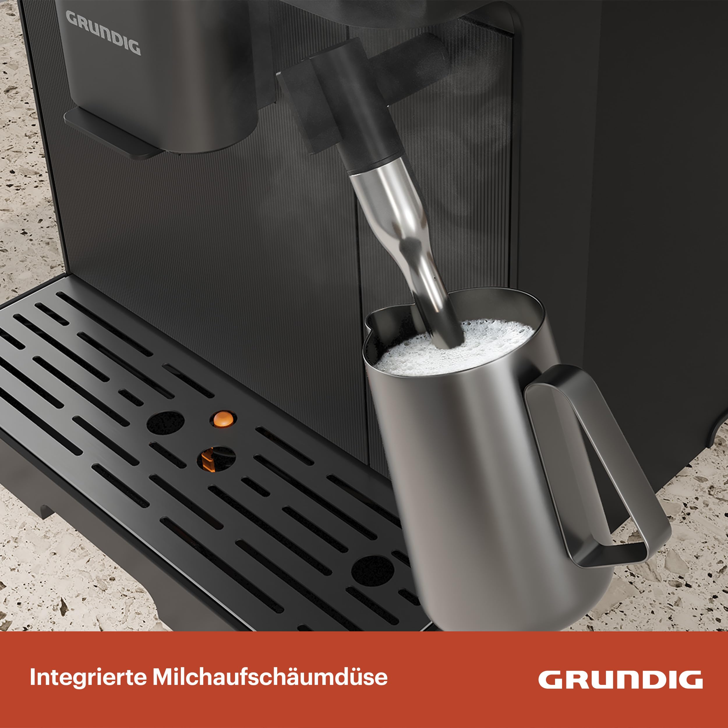 Grundig - KVA 6230 w pełni automatyczny ekspres do kawy – ciśnienie pompy 19 barów – 13-stopniowy mechanizm mielący ze stali nierdzewnej – dysza do spieniania mleka – zbiornik na wodę 2 l