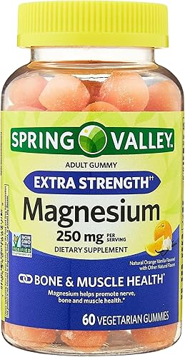 Miniatura 2 de KP+ Spring Valley - Gomitas de magnesio Citrato de magnesio de 250 mg 60 gomitas vegetarianas Extra fuerte Apoya la salud ósea, nerviosa y