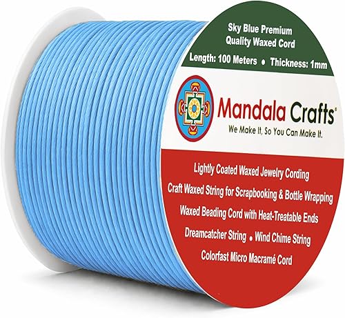 Miniatura 53 de Cuerda Mandala Crafts 0.03 pulgadas 109 yardas para hacer joyería, artesanía, macramé, cuerda de algodón encerado