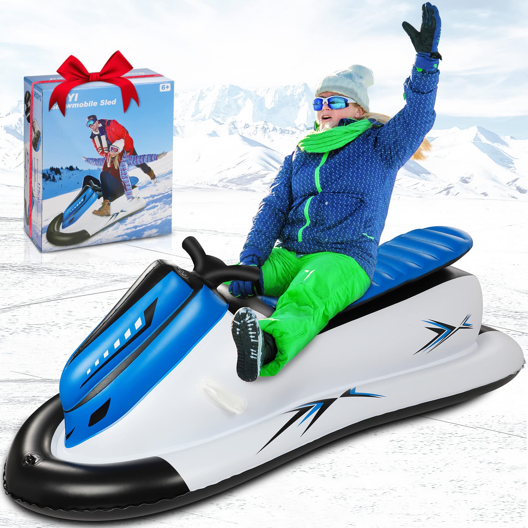 SKINHAWK Pneu De Neige Professionnel Diamètre 100 Cm Bleu - Snow Tube Robuste