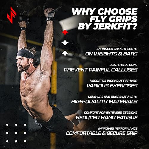 Miniatura 6 de JerkFit Puños de gimnasia veganos de 2 dedos para protección de manos de entrenamiento cruzado, agarres de mano para barras de gimnasia, protectores